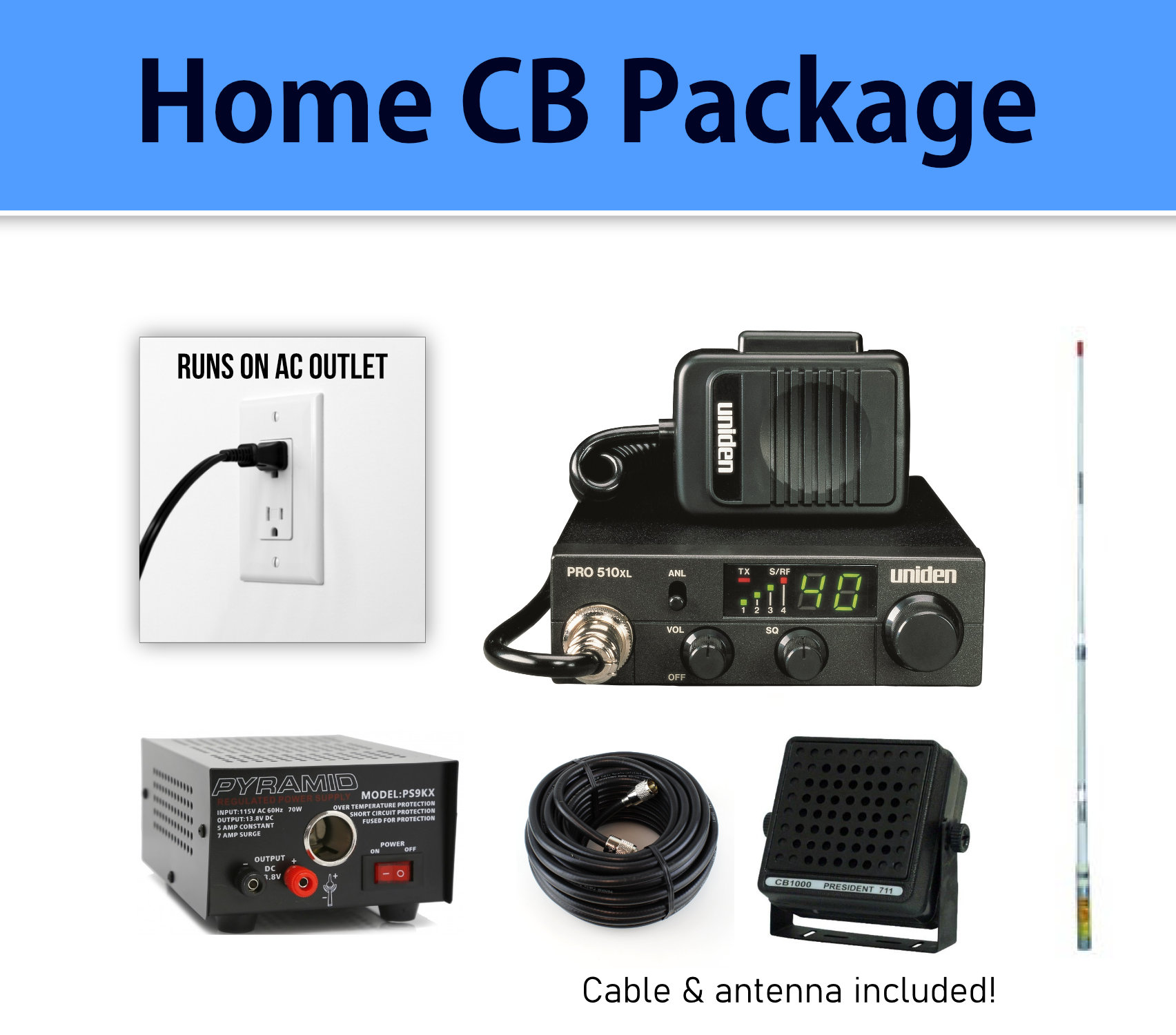 Compact Inexpensive CB Base Station Walcott Radio