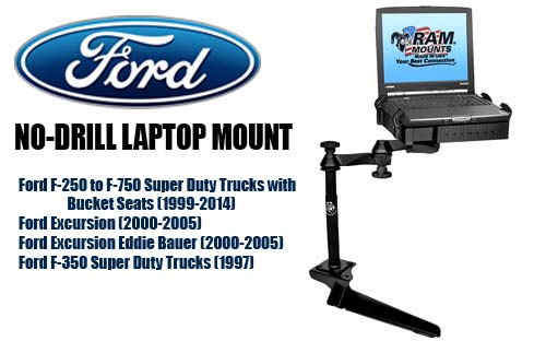 No Drill Truck Laptop Mount RAM MOUNTS (RAM-VB-185 No-Drill Laptop Base ...
