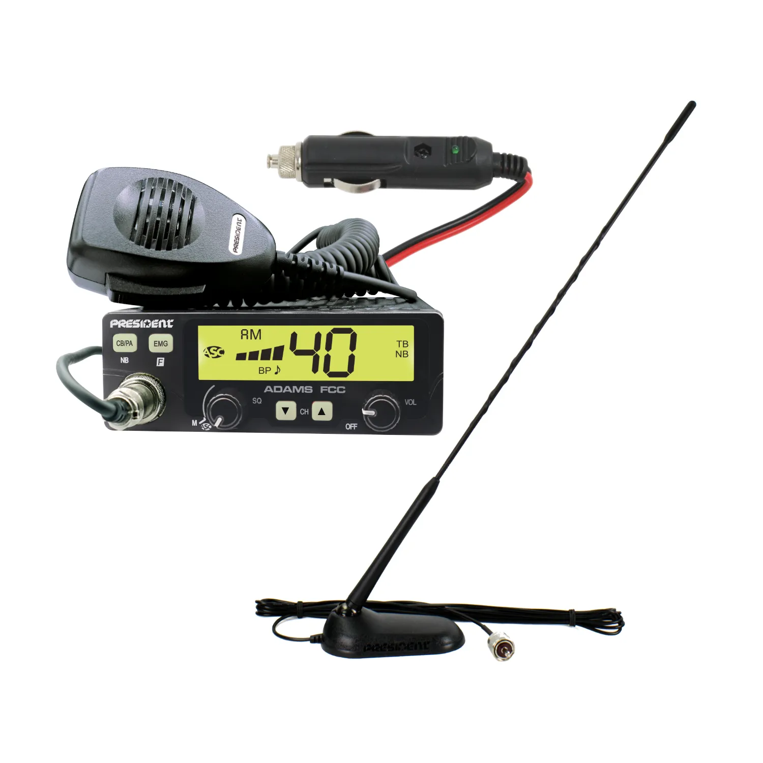 President Adams CB Radio & Antenna Package