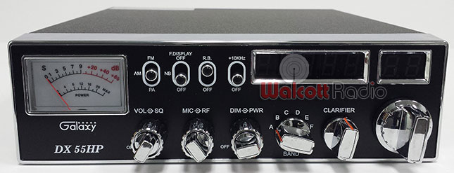 close up view of the Galxy DX55 HP faceplate controls