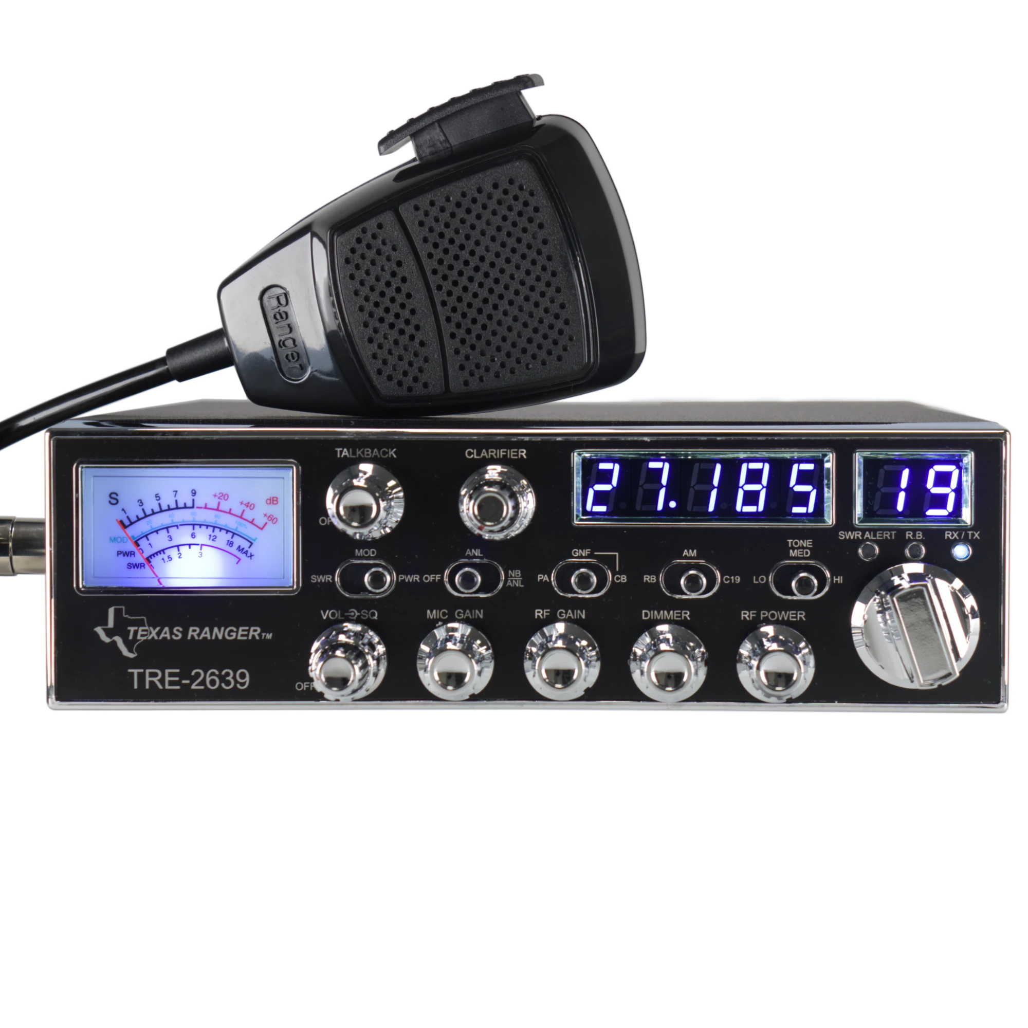 Texas Ranger TRE-2639 CB Radio with Large Meter & Frequency Counter