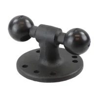 RAM 2.5" Round Base with Post & Two 1 Inch Balls - Double Ball Mount Base