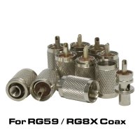 10 Pack of Replacement PL259 Connectors for RG59 / RG8X Coax
