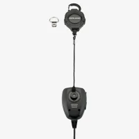 Midland MXMCBK microphone retractor attached to the back of a Midland microphone