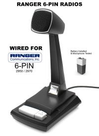Astatic AST878DM Amplified Base Station Desk Microphone - Wired 6-Pin Ranger
