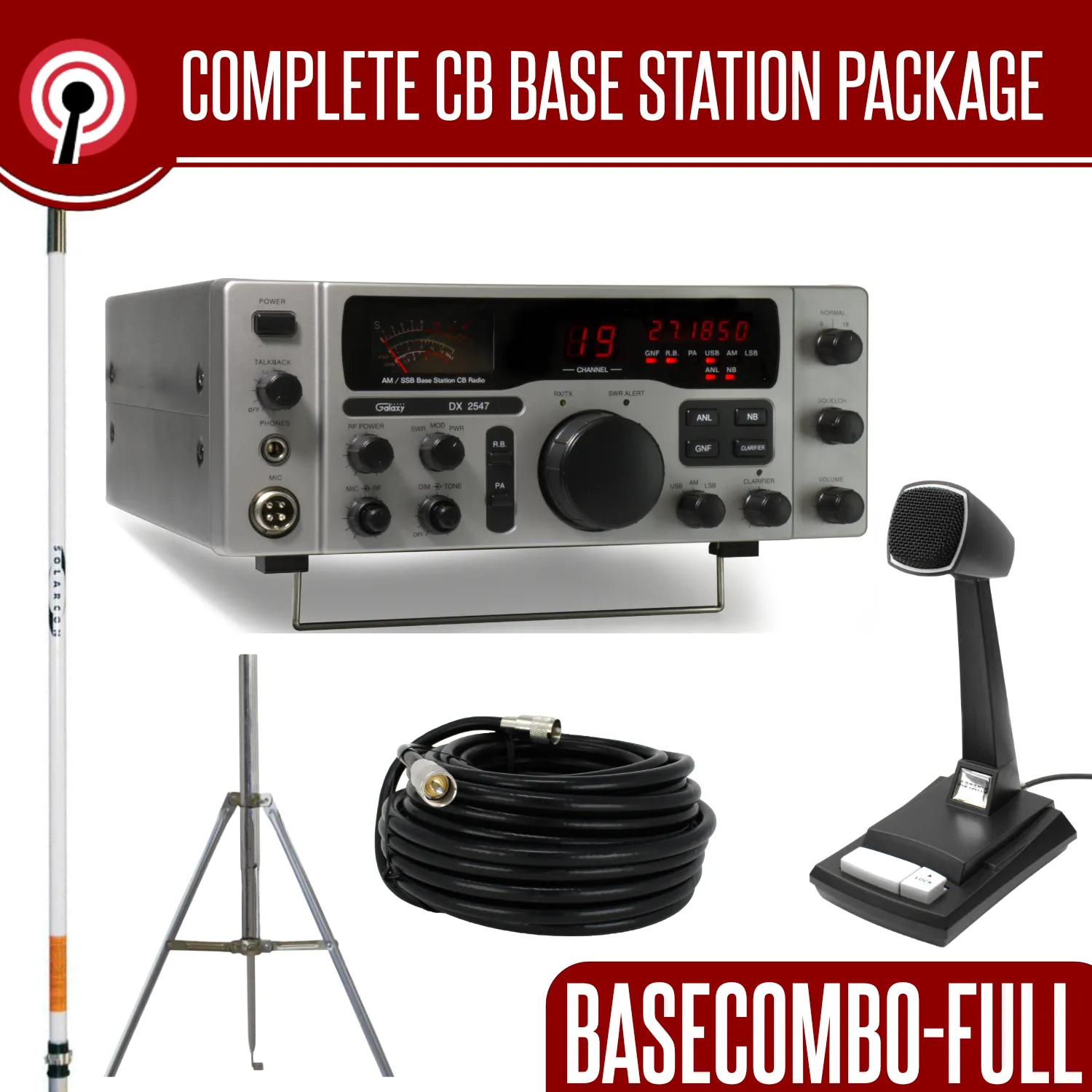 CB Radio and Antenna System Base Combo Complete Package
