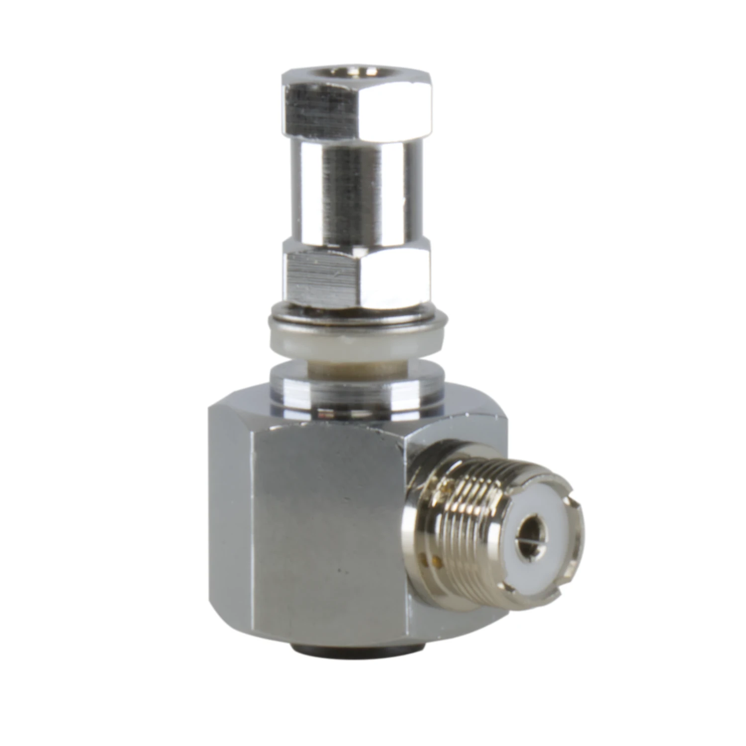 Right-angle CB Antenna Stud with side coax connection - the perfect solution for tight installs