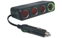 Road Pro RP-704 12-Volt 4 Outlet Cigarette Lighter Adapter with 30 Inch Cord