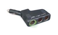 RoadPro 12 Volt 3 Outlet Cigarette Lighter Adapter w/90 Degree Swivel