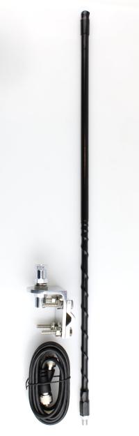 Two Foot Tall CB Antenna Kit - Black - With Coax and Mount