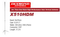 Diamond X510HDM Dual Band High Performance Gain Vertical Antenna