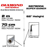 Diamond Antenna SG7900A Super Gainer Dual-band Mobile Antenna with UHF Connector | 62"