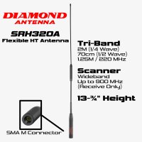 Diamond Antenna SRH320A Tri-band HT Antenna - SMA M
