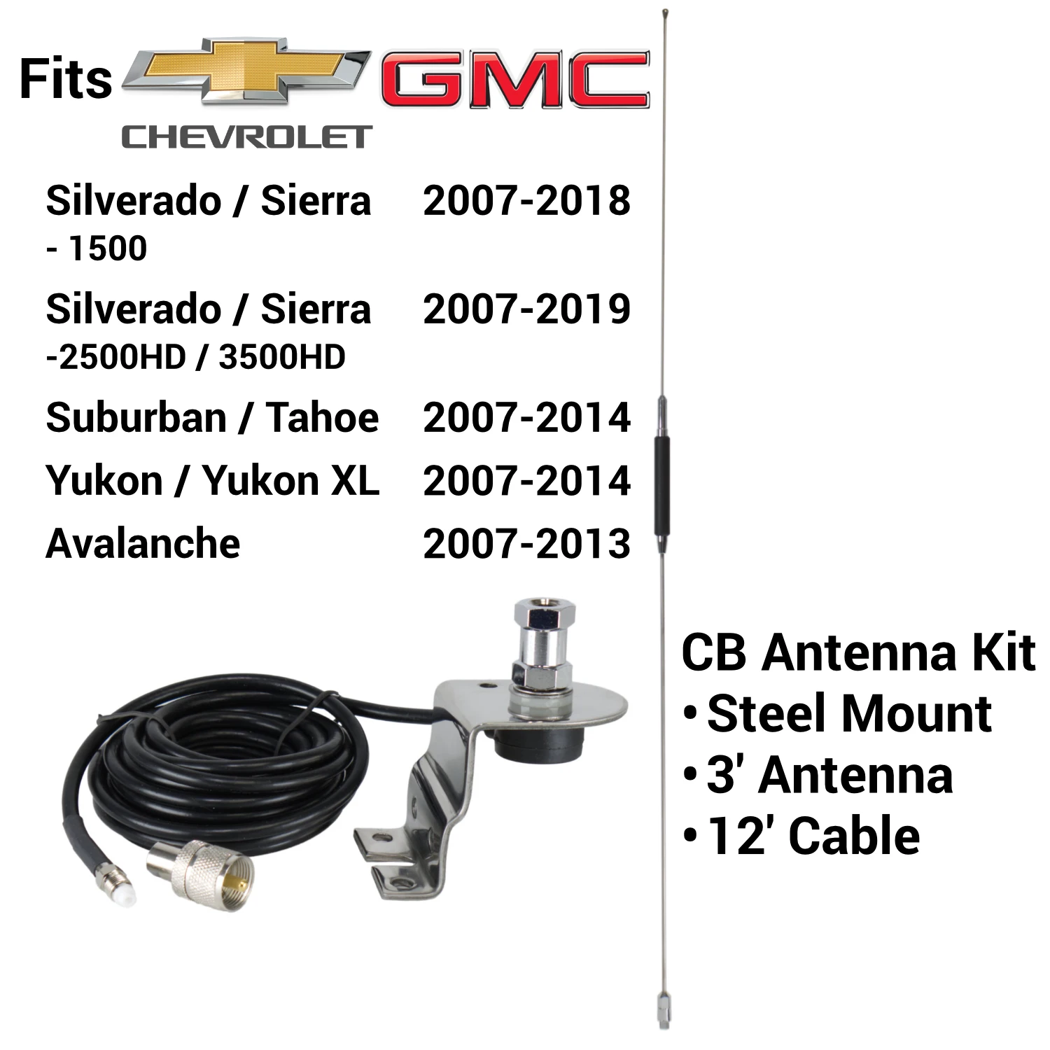 CB Antenna Kit for GM Trucks & SUVS