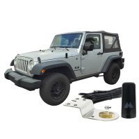 Complete GMRS Antenna System for Jeep Wrangler JK 2007-2018 - Includes Compact Ghost Antenna, Cable and Mount