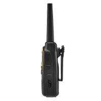 side view of gxt1030vp4 with speaker / mic jacks and belt clip