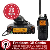 2 Radio Package - President George FCC Mobile + President Randy III Handheld CB Radios | Includes Performance Boost