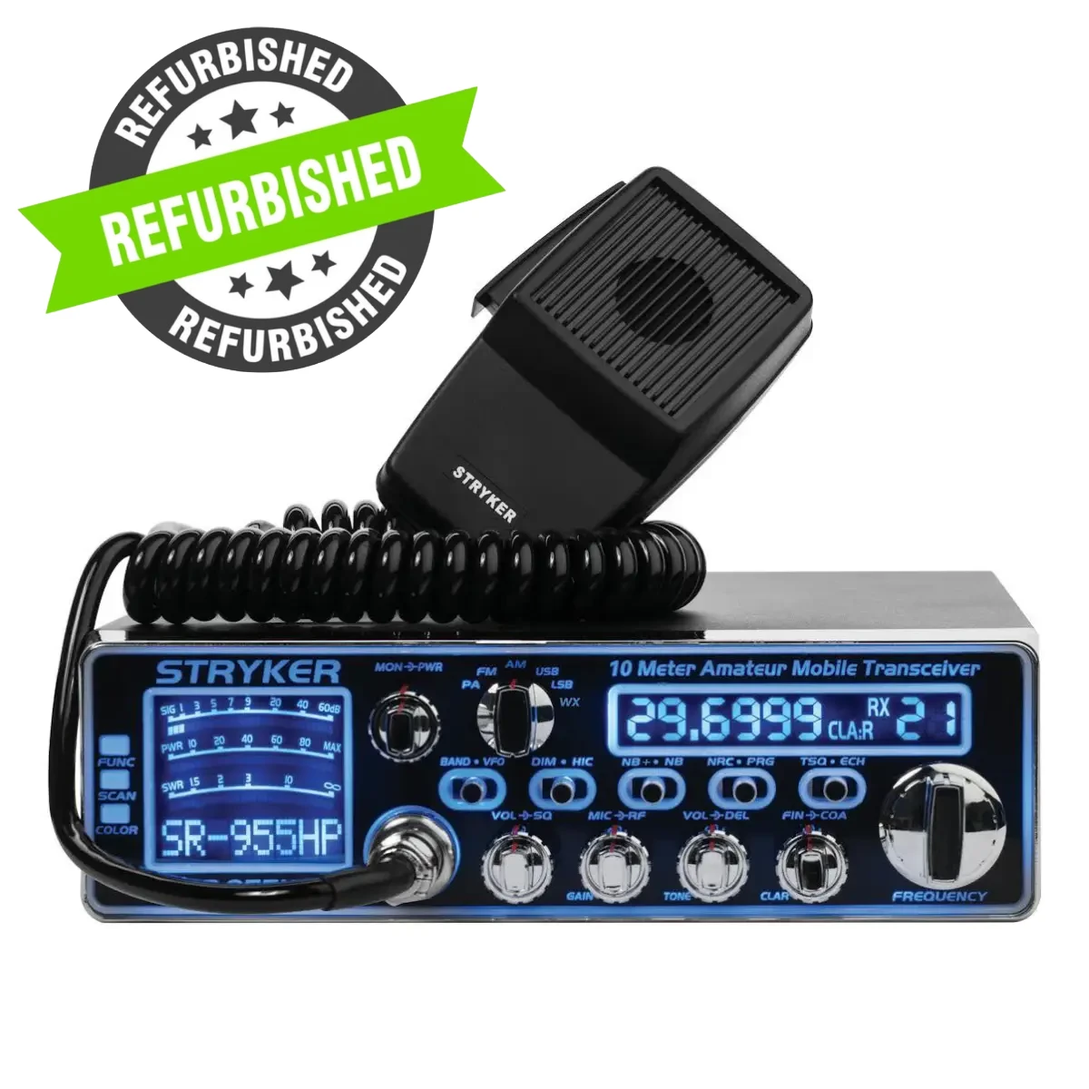 Refurbished Stryker SR-955HPC+ 10 Meter Radio with 100+ Watts PeP - Includes AM / FM / SSB / WX Modes