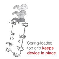 Illustration showing the adjustable top section of a phone mount