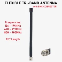 REM-842B Flexible Rubber Ducky Antenna for Handheld Scanners & 2M/70cm - BNC M