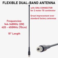 Remtronix REM-UV100S 15inch Dual-Band 2M/70cm Rubber Ducky Style Antenna - SMA M