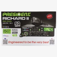 Front of display box for President Richard  2 radio