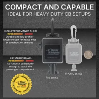 infographic on the sizing differences of gearkeeper mic retractors
