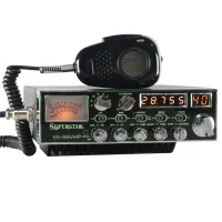 SuperStar SS-99VHP
10 meter radio with green display  and orange meter, channel display, and frequency counter