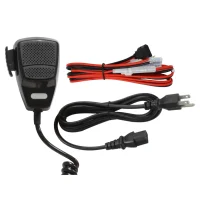 AC power cord, DC power cord, and microphone included with the Texas Ranger TRE-2627 CB Base Radio