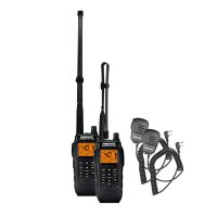 Package of 2 President Randy III FCC CB Radios with folding Tactical Antennas & Speaker/Microphones
