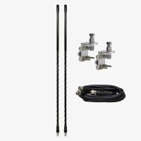 Two Foot CB Antenna Kit - Black - With Coax and Mount - DUAL ANTENNA KIT