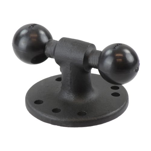RAM 2.5 Round Base with Post & Two 1 Inch Balls - Double Ball Mount Base