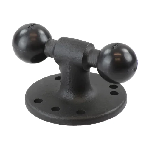 RAM 2.5" Round Base with Post & Two 1 Inch Balls - Double Ball Mount Base