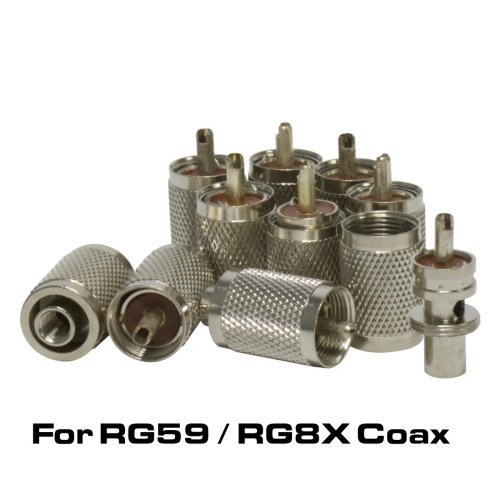 10 Pack PL259 Connectors for RG59 / RG8X