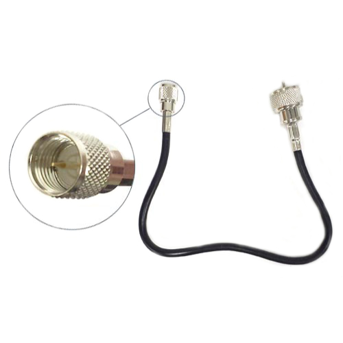 Mini-UHF (M) to PL-259 (M) 1ft Coax Adapter Cable
