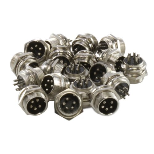 20 Pack of C5BL Panel Mount Mic Jacks with 5 Pin Configuration