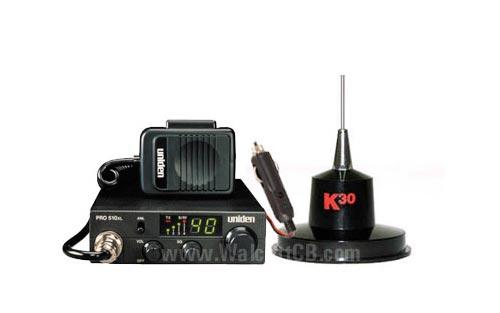 Complete CB system Uniden Pro510 radio and K30 antenna