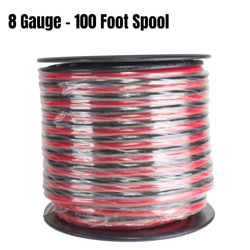 100ft spool of 8 gauge red/black power wire