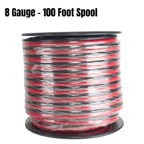 100ft spool of 8 gauge red/black power wire