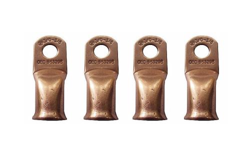 #2 Gauge Copper Power Lug Terminals 906845-4 4-Pack