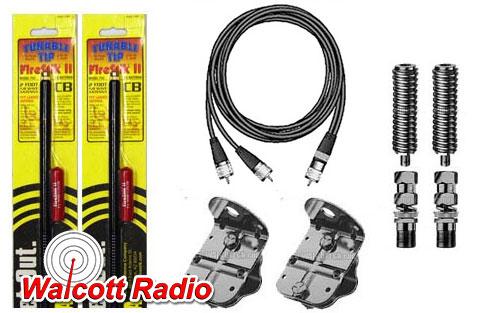 Firestik FS-364A9AB 3 Foot Dual CB Antenna Kit - Black