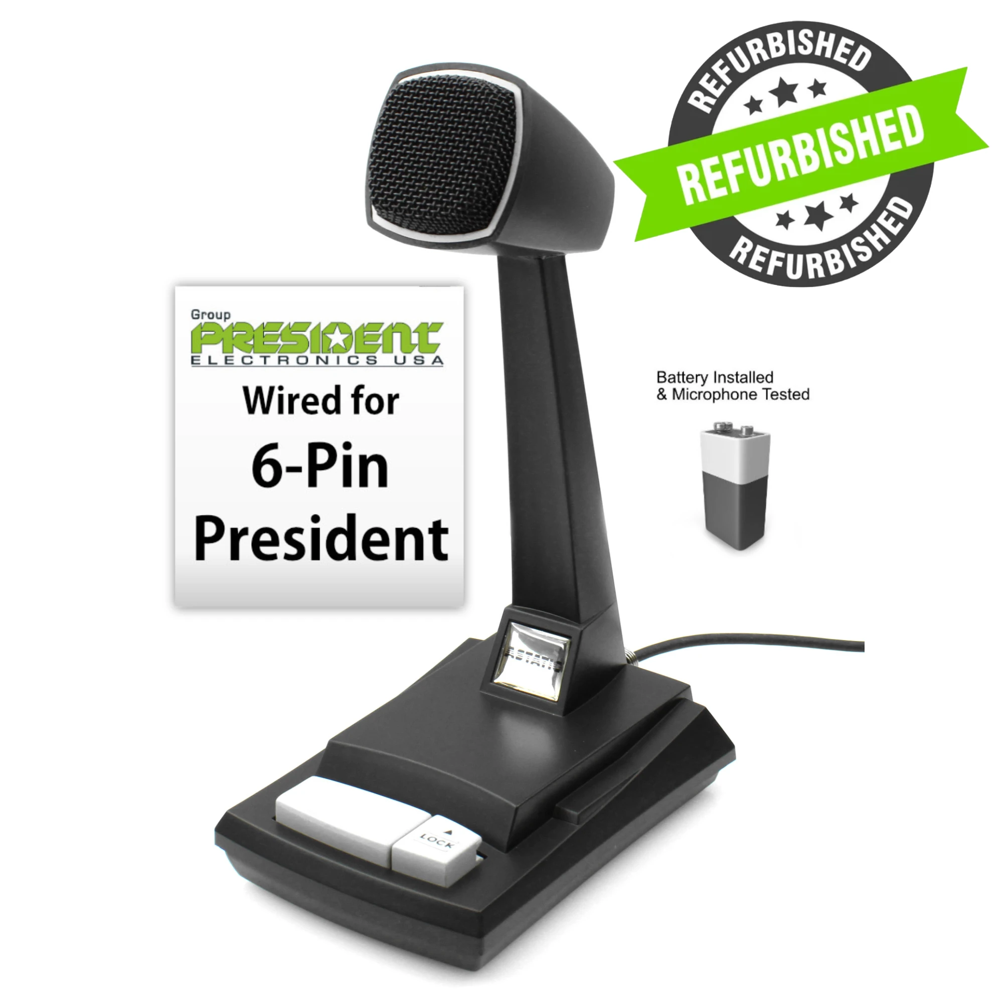 Blemished Astatic Desk Mic - 6-Pin President