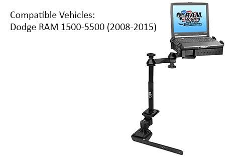 RAM RAM-VB-178A-SW1 No-Drill Laptop Mount with Adjust-A-Pole for the Dodge RAM 1500-5500 2008-2018