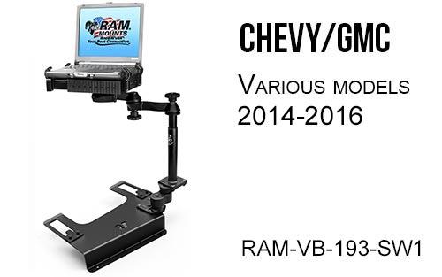 RAM-MOUNT RAM-VB-193-SW1 Chevy GMC Laptop Mount various models 2014-2016