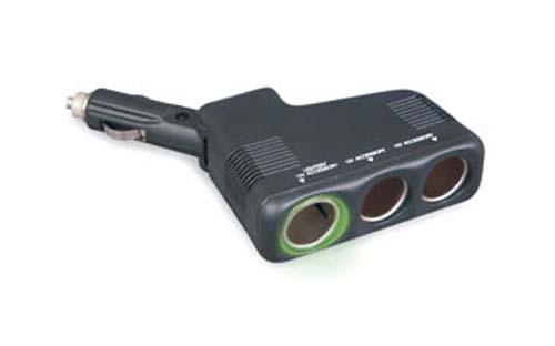 RoadPro 12 Volt 3 Outlet Cigarette Lighter Adapter w/90 Degree Swivel