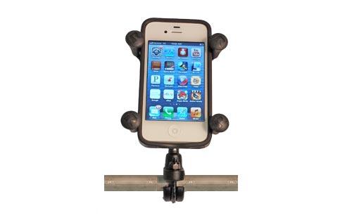 X-Grip for Cell Phones and Small GPS with Handlebar Mount