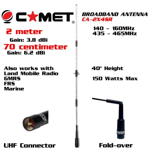 comet ca-2x4sr Broadband VHF UHF mobile antenna