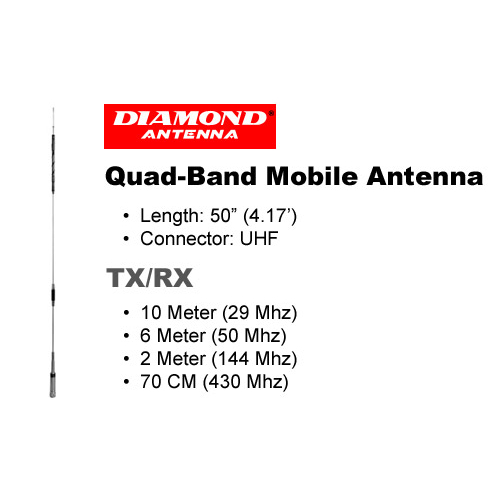 Diamond CR8900A Quad Band FM Mobile Antenna