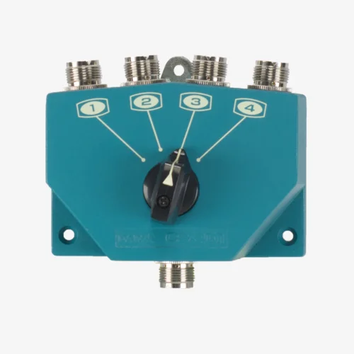 Daiwa CS-401 4 position switch with UHF female (SO-239) connectors for CB and ham radio - Turquoise