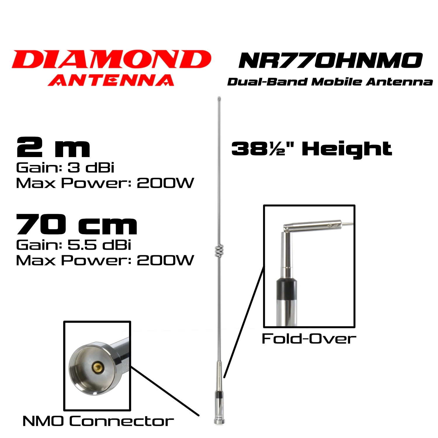 diamond nr770hnmo mobile dual band antenna specs and details